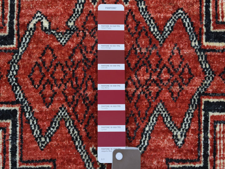 5'10" x 8'10" New Hand Knotted Red Wool Rectangle Oriental Rug - MOA10271729