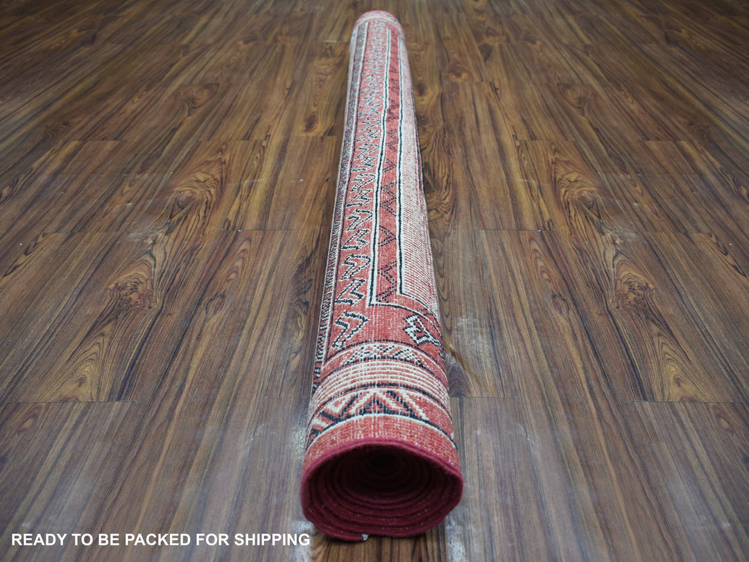 5'10" x 8'10" New Hand Knotted Red Wool Rectangle Oriental Rug - MOA10271729