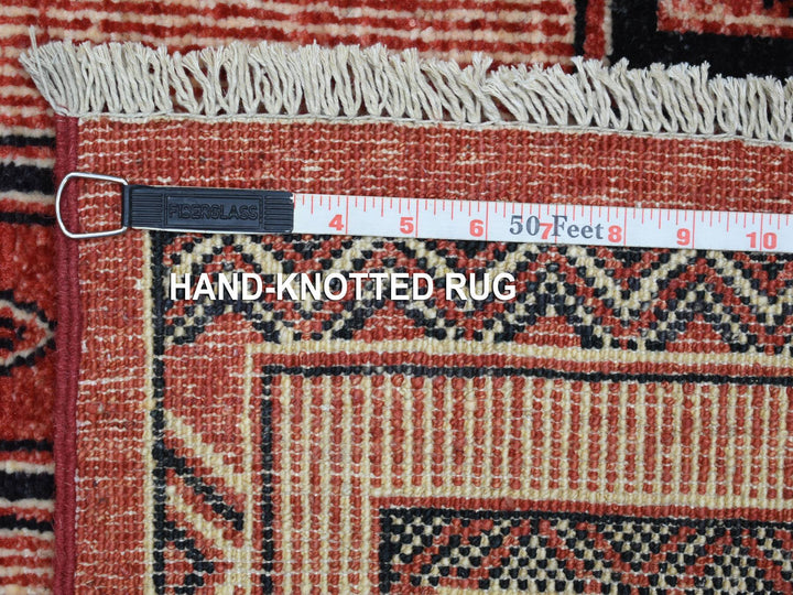 5'10" x 8'10" New Hand Knotted Red Wool Rectangle Oriental Rug - MOA10271729