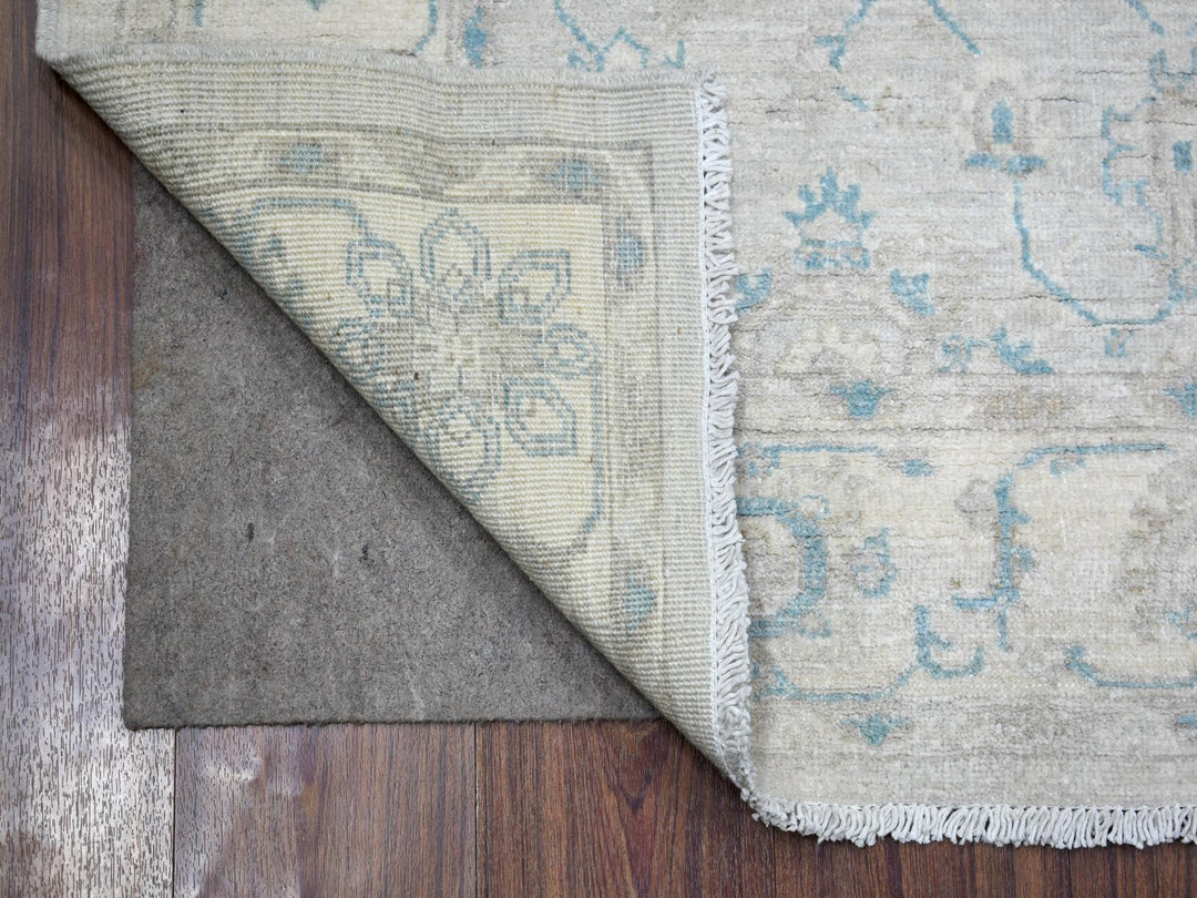 4'0" x 5'9" New Hand Knotted Ivory Wool Rectangle Oriental Rug - MOA10271733