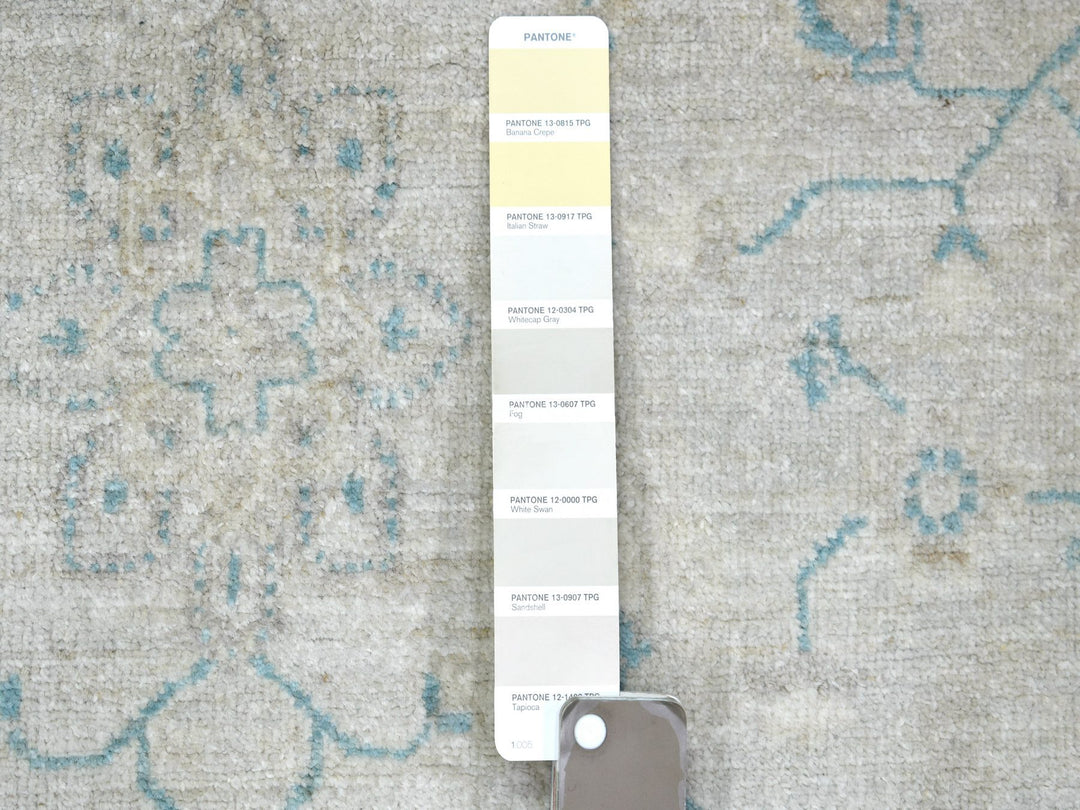 4'0" x 5'9" New Hand Knotted Ivory Wool Rectangle Oriental Rug - MOA10271733