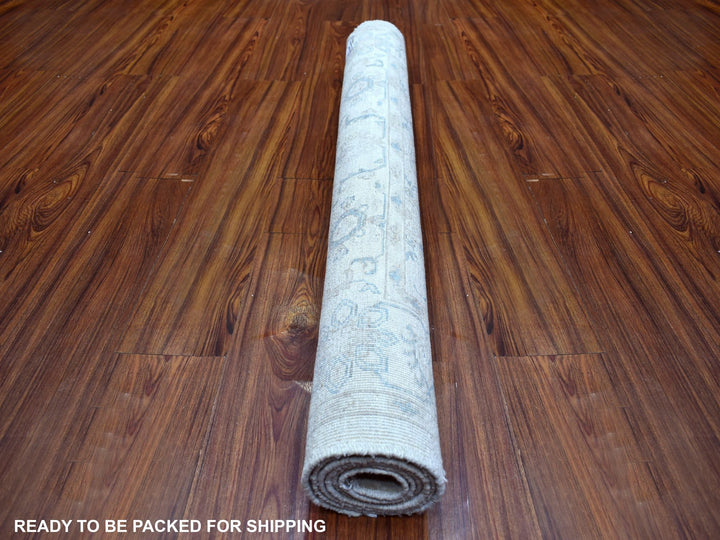 4'0" x 5'9" New Hand Knotted Ivory Wool Rectangle Oriental Rug - MOA10271733