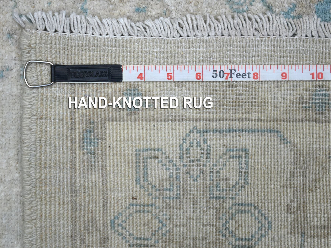 4'0" x 5'9" New Hand Knotted Ivory Wool Rectangle Oriental Rug - MOA10271733