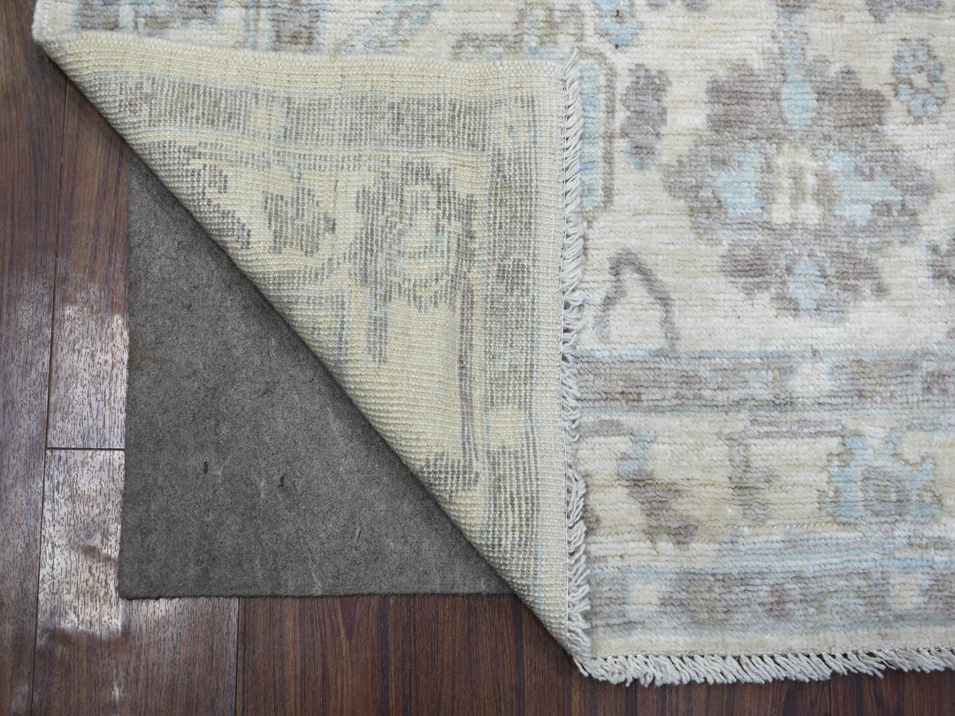 4'0" x 5'9" New Hand Knotted Ivory Wool Rectangle Oriental Rug - MOA10271759