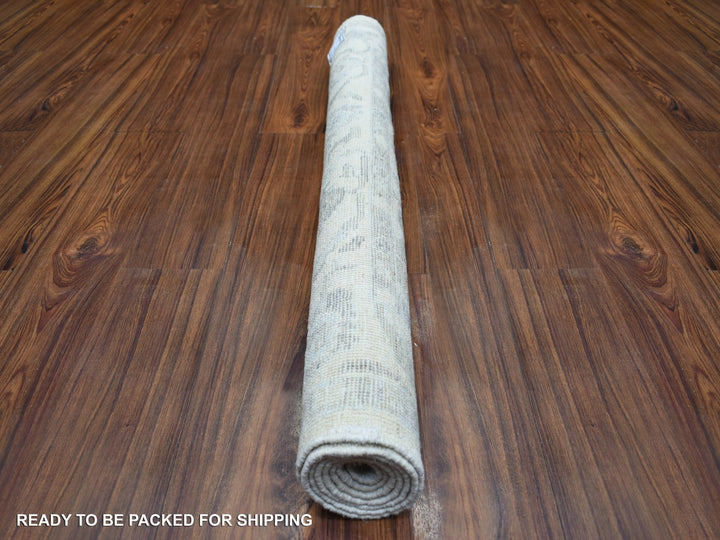4'0" x 5'9" New Hand Knotted Ivory Wool Rectangle Oriental Rug - MOA10271759