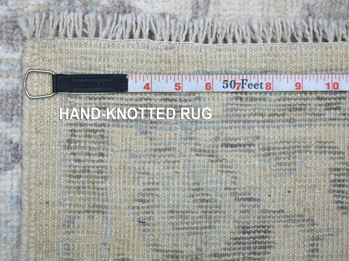 4'0" x 5'9" New Hand Knotted Ivory Wool Rectangle Oriental Rug - MOA10271759