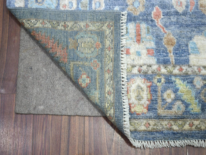 2'8" x 16'4" New Hand Knotted Blue Wool Runner Oriental Rug - MOA10271764