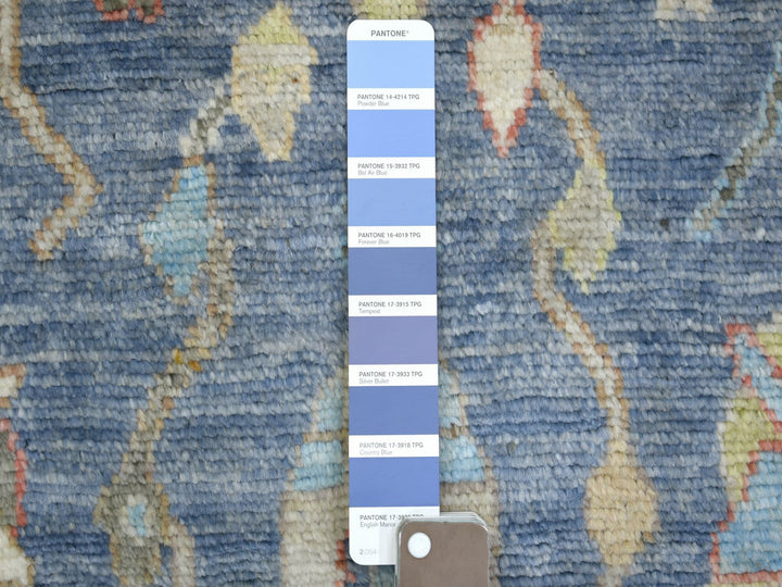 2'8" x 16'4" New Hand Knotted Blue Wool Runner Oriental Rug - MOA10271764