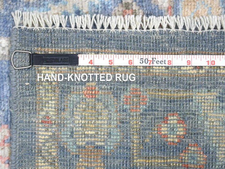 2'8" x 16'4" New Hand Knotted Blue Wool Runner Oriental Rug - MOA10271764