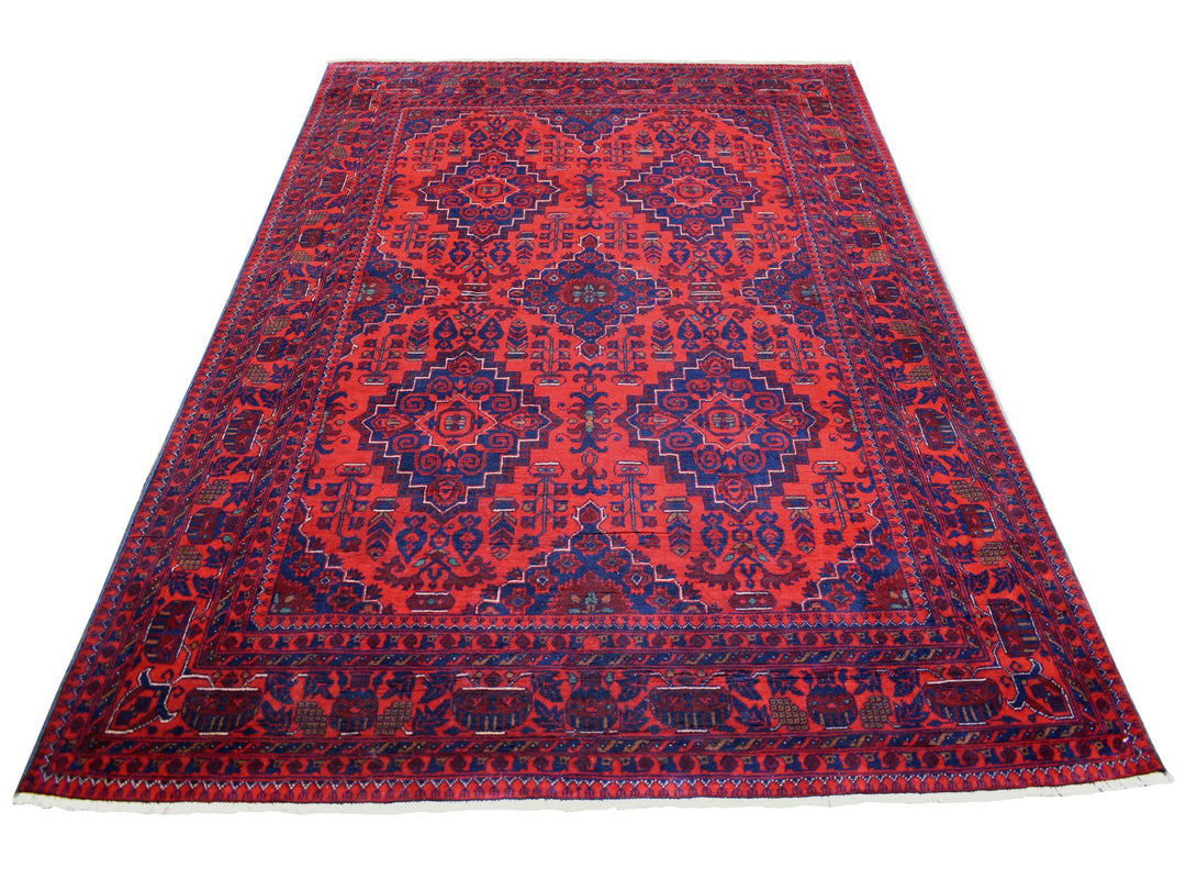 5'6" x 7'8" New Hand Knotted Red Wool Rectangle Oriental Rug - MOA10271773