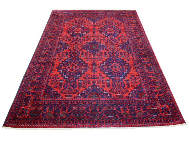 5'6" x 7'8" New Hand Knotted Red Wool Rectangle Oriental Rug - MOA10271773
