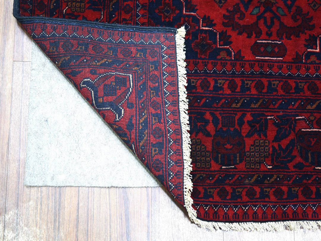 5'6" x 7'8" New Hand Knotted Red Wool Rectangle Oriental Rug - MOA10271773