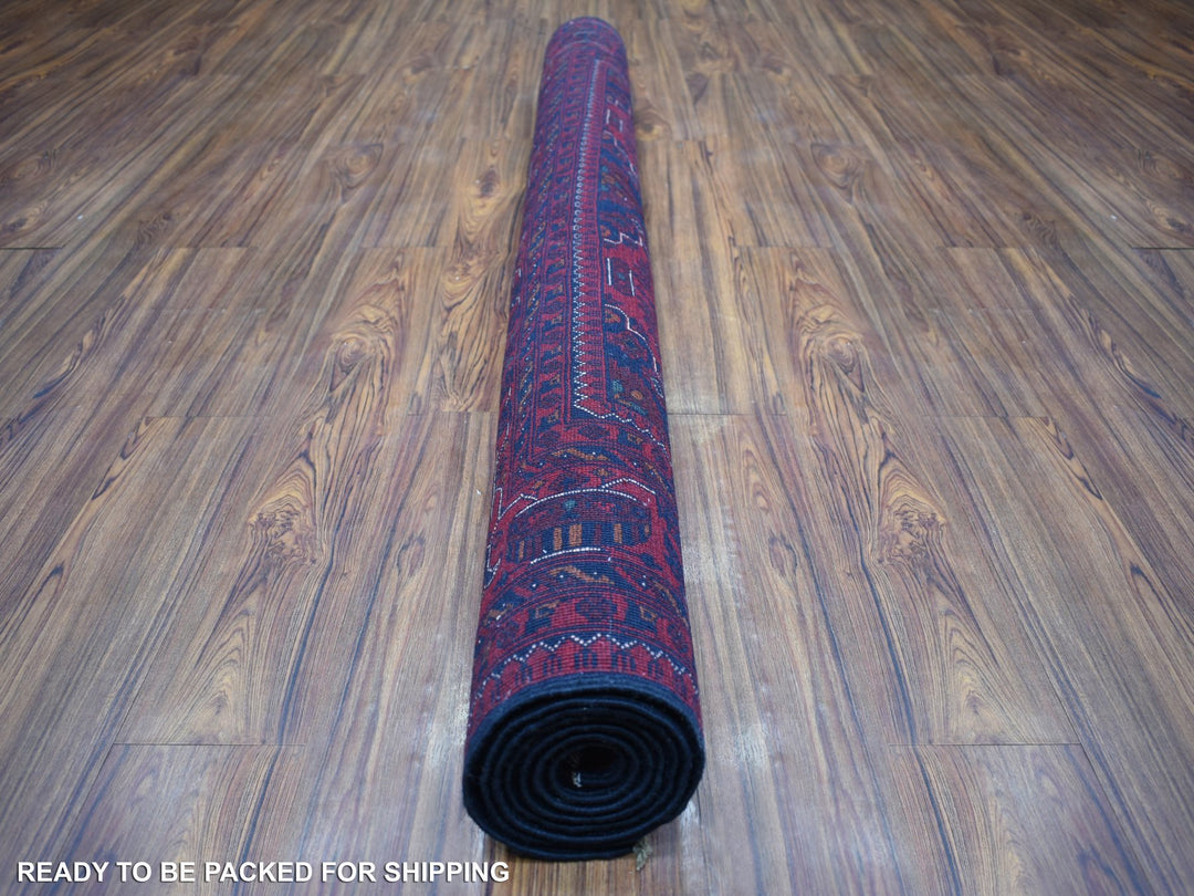5'6" x 7'8" New Hand Knotted Red Wool Rectangle Oriental Rug - MOA10271773