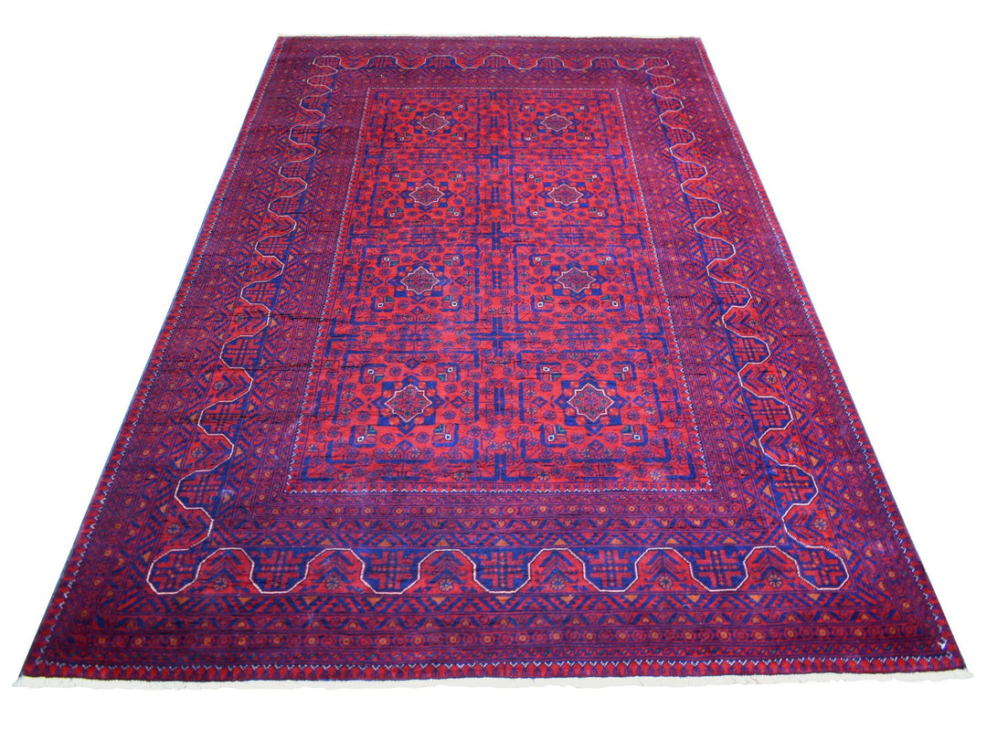 5'6" x 8'0" New Hand Knotted Red Wool Rectangle Oriental Rug - MOA10271776