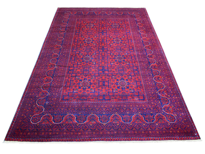 5'6" x 8'0" New Hand Knotted Red Wool Rectangle Oriental Rug - MOA10271776