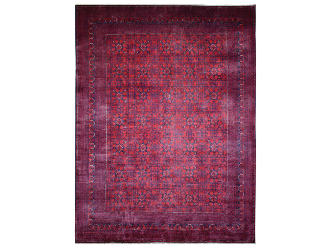 9'10" x 12'6" New Hand Knotted Red Wool Rectangle Oriental Rug - MOA10271778