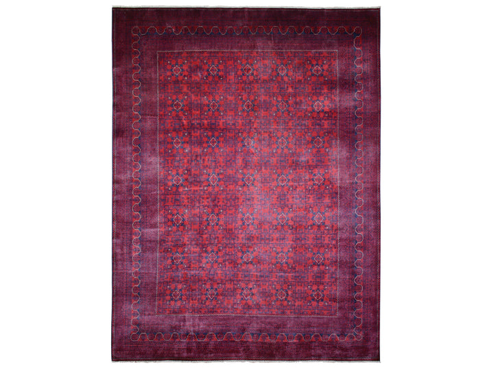 9'10" x 12'6" New Hand Knotted Red Wool Rectangle Oriental Rug - MOA10271778