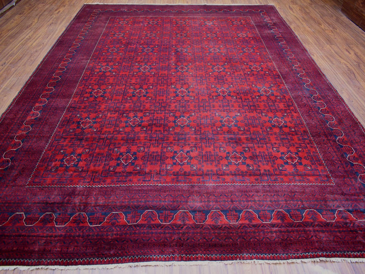 9'10" x 12'6" New Hand Knotted Red Wool Rectangle Oriental Rug - MOA10271778