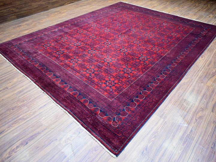 9'10" x 12'6" New Hand Knotted Red Wool Rectangle Oriental Rug - MOA10271778