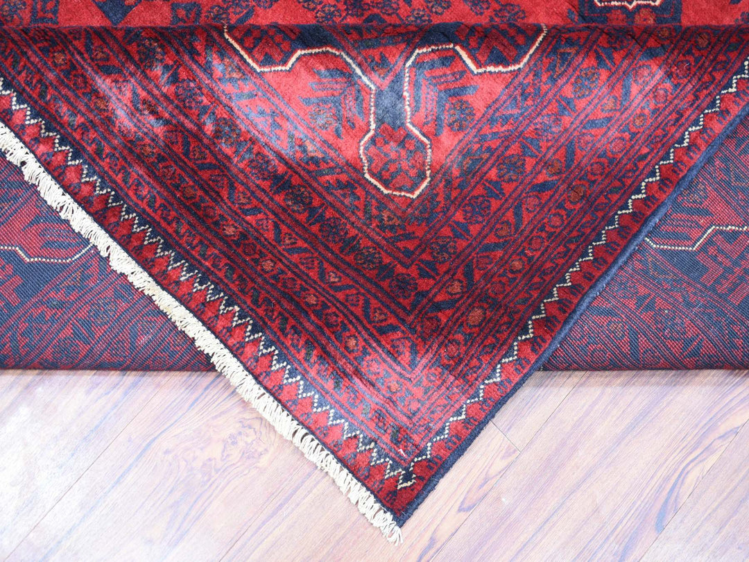 9'10" x 12'6" New Hand Knotted Red Wool Rectangle Oriental Rug - MOA10271778