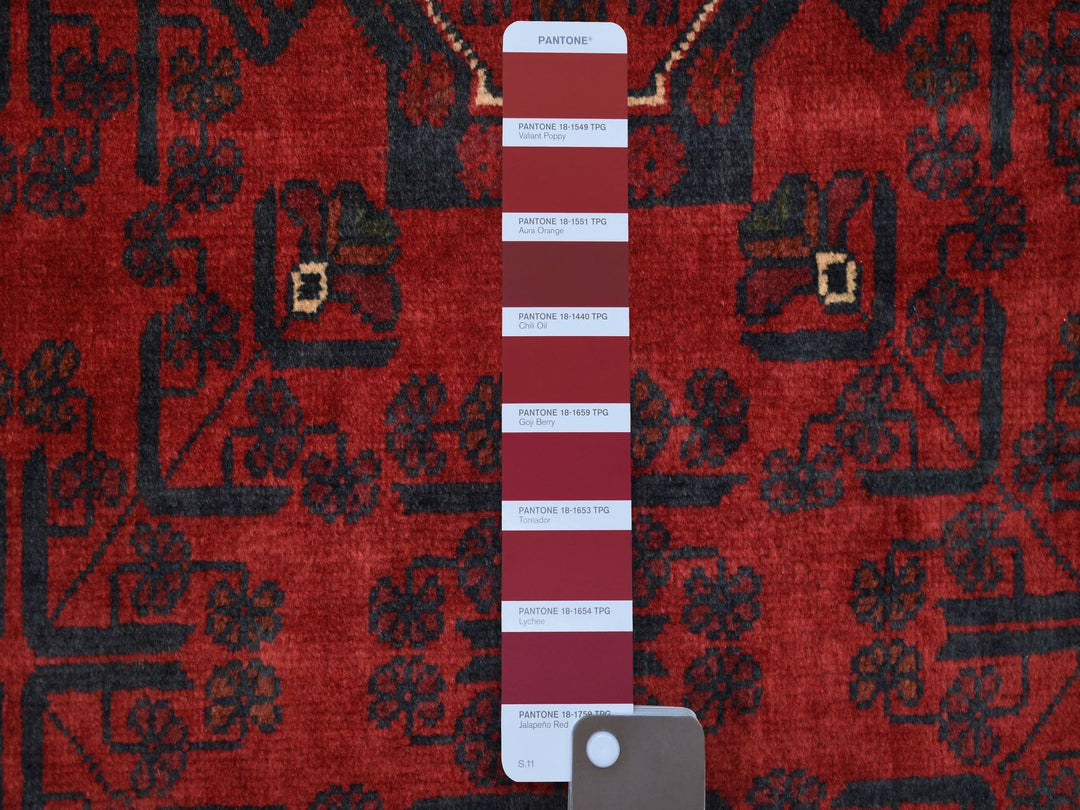 9'10" x 12'6" New Hand Knotted Red Wool Rectangle Oriental Rug - MOA10271778