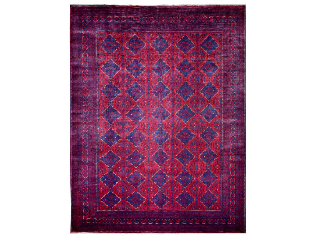 9'10" x 13'0" New Hand Knotted Red Wool Rectangle Oriental Rug - MOA10271779