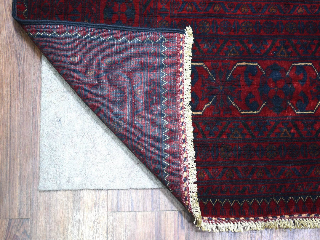 9'10" x 13'0" New Hand Knotted Red Wool Rectangle Oriental Rug - MOA10271779