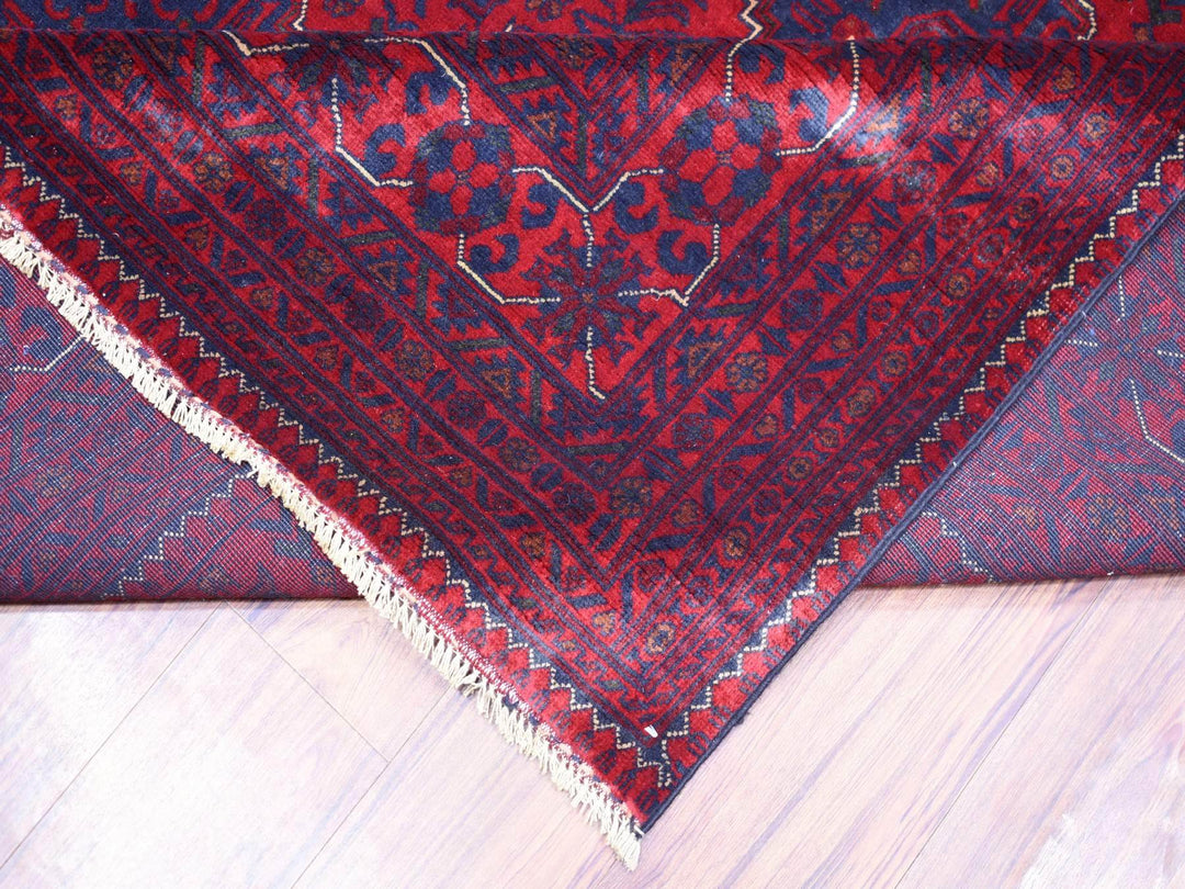 9'10" x 13'0" New Hand Knotted Red Wool Rectangle Oriental Rug - MOA10271779