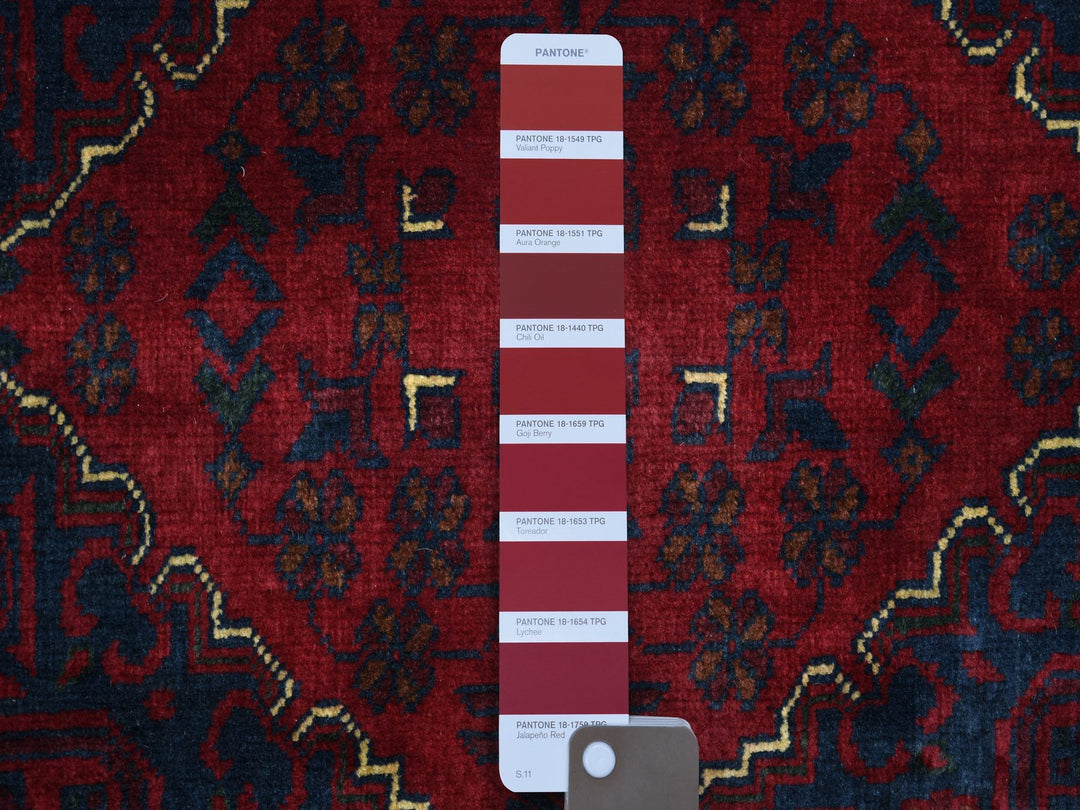 9'10" x 13'0" New Hand Knotted Red Wool Rectangle Oriental Rug - MOA10271779