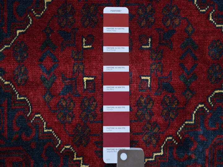 9'10" x 13'0" New Hand Knotted Red Wool Rectangle Oriental Rug - MOA10271779