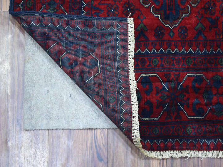 2'9" x 4'3" New Hand Knotted Red Wool Rectangle Oriental Rug - MOA10271780