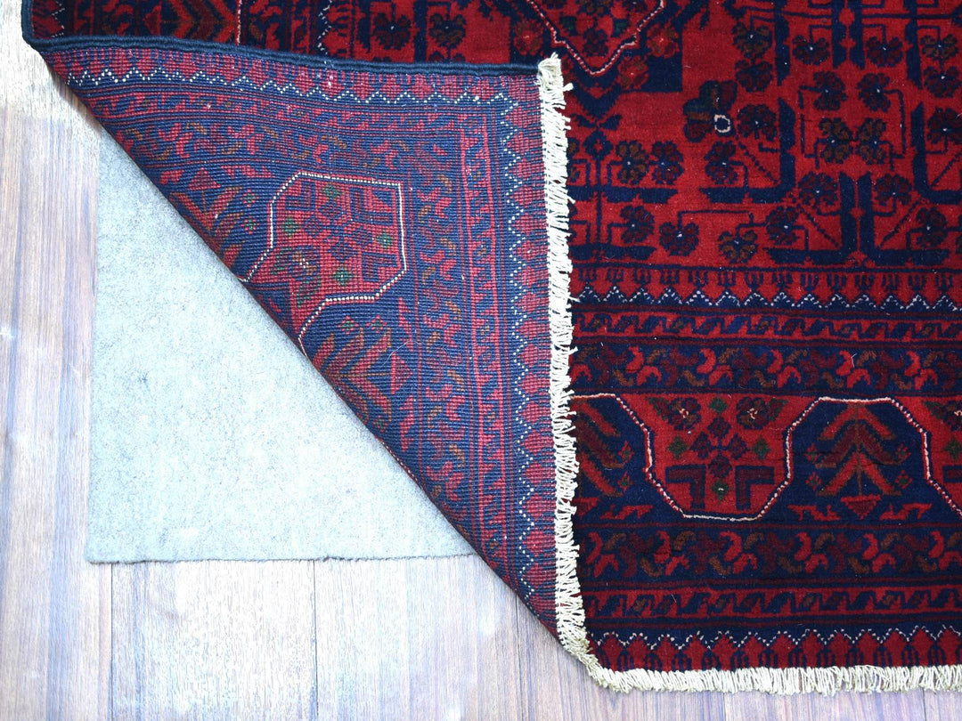 5'8" x 7'5" New Hand Knotted Red Wool Rectangle Oriental Rug - MOA10271787