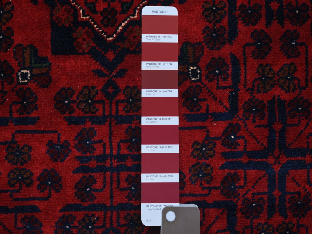 5'8" x 7'5" New Hand Knotted Red Wool Rectangle Oriental Rug - MOA10271787