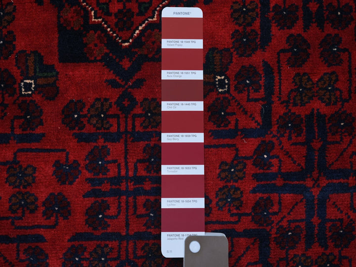 5'8" x 7'5" New Hand Knotted Red Wool Rectangle Oriental Rug - MOA10271787