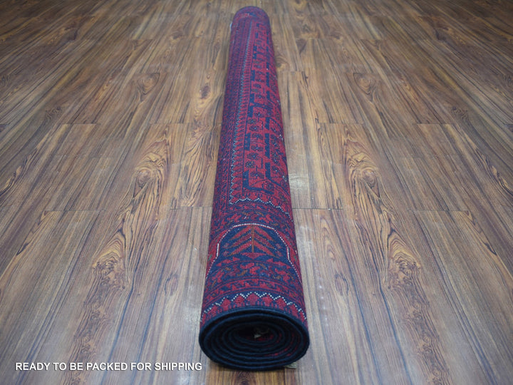 5'8" x 7'5" New Hand Knotted Red Wool Rectangle Oriental Rug - MOA10271787