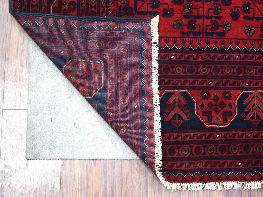 4'10" x 6'3" New Hand Knotted Red Wool Rectangle Oriental Rug - MOA10271792
