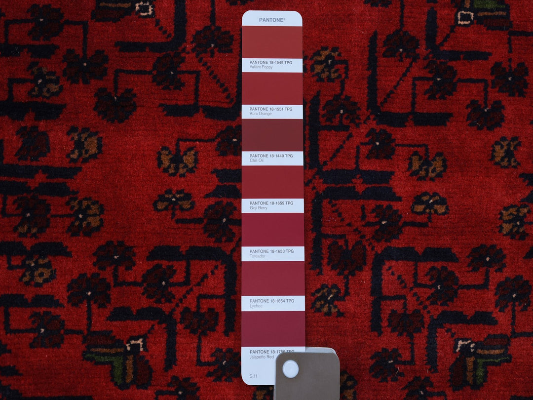 4'10" x 6'3" New Hand Knotted Red Wool Rectangle Oriental Rug - MOA10271792