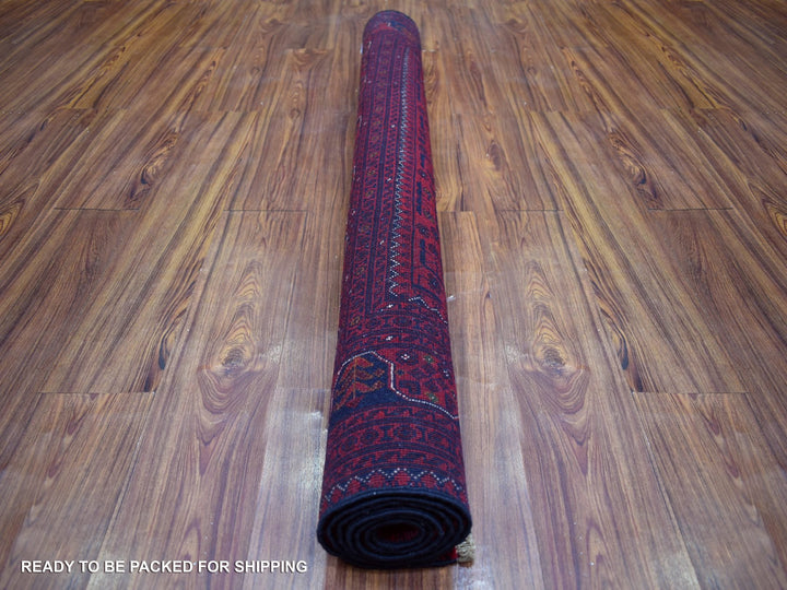 4'10" x 6'3" New Hand Knotted Red Wool Rectangle Oriental Rug - MOA10271792