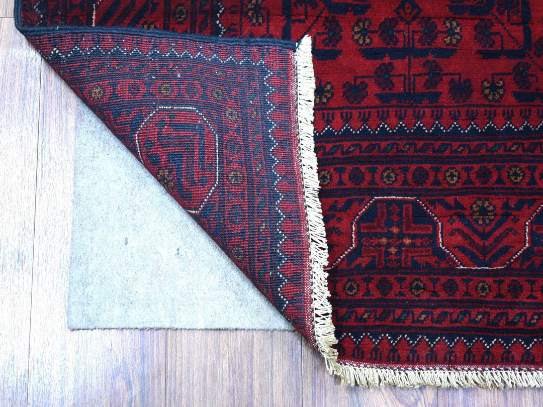 4'4" x 6'3" New Hand Knotted Red Wool Rectangle Oriental Rug - MOA10271798