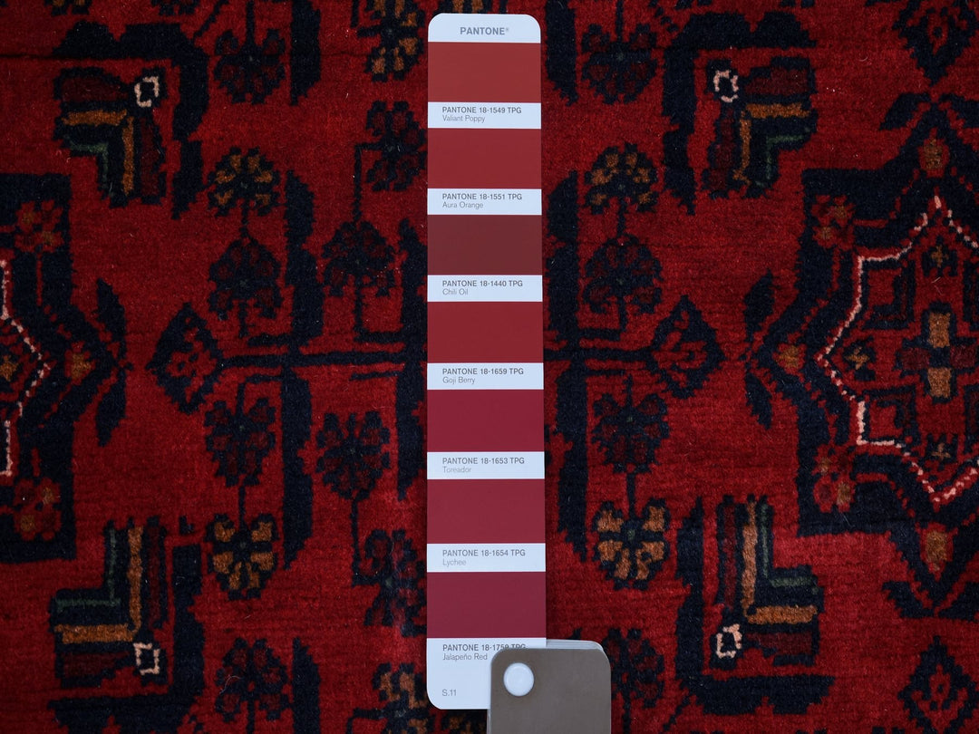 4'4" x 6'3" New Hand Knotted Red Wool Rectangle Oriental Rug - MOA10271798