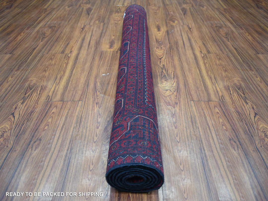 4'4" x 6'3" New Hand Knotted Red Wool Rectangle Oriental Rug - MOA10271798
