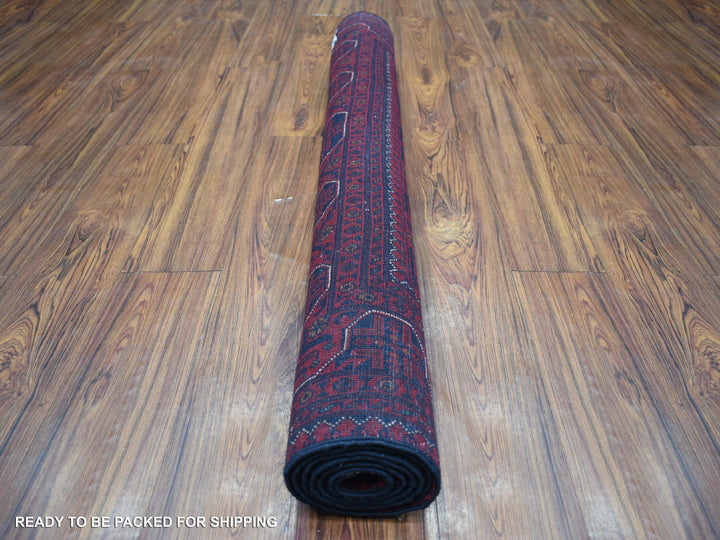 4'4" x 6'3" New Hand Knotted Red Wool Rectangle Oriental Rug - MOA10271798
