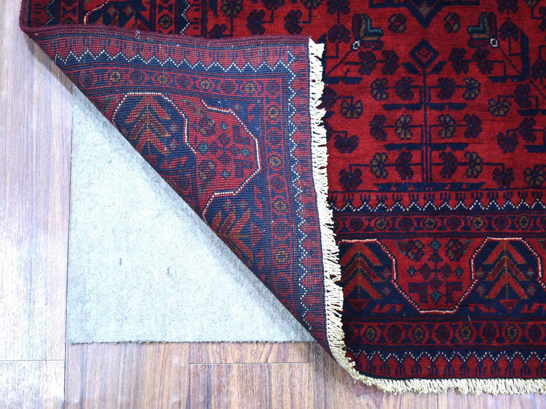 3'4" x 4'10" New Hand Knotted Red Wool Rectangle Oriental Rug - MOA10271803