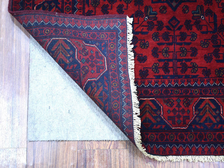 3'4" x 4'10" New Hand Knotted Red Wool Rectangle Oriental Rug - MOA10271803