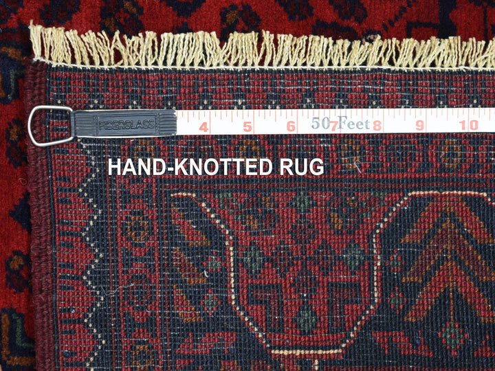 3'4" x 4'10" New Hand Knotted Red Wool Rectangle Oriental Rug - MOA10271803
