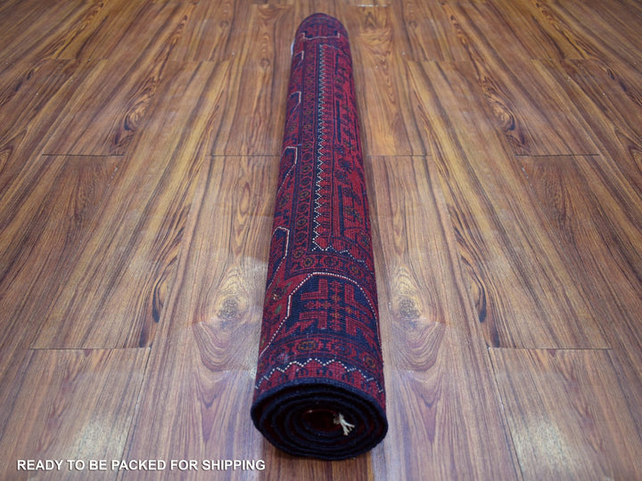 3'4" x 4'10" New Hand Knotted Red Wool Rectangle Oriental Rug - MOA10271804