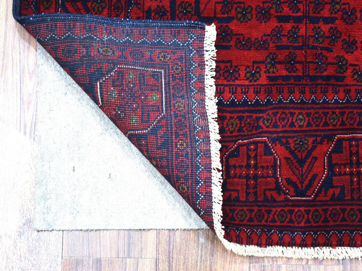 3'2" x 4'8" New Hand Knotted Red Wool Rectangle Oriental Rug - MOA10271807