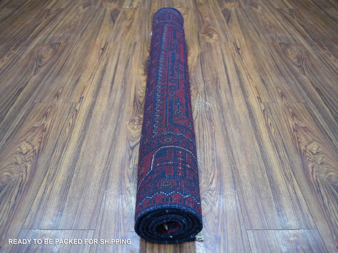 3'2" x 4'8" New Hand Knotted Red Wool Rectangle Oriental Rug - MOA10271807