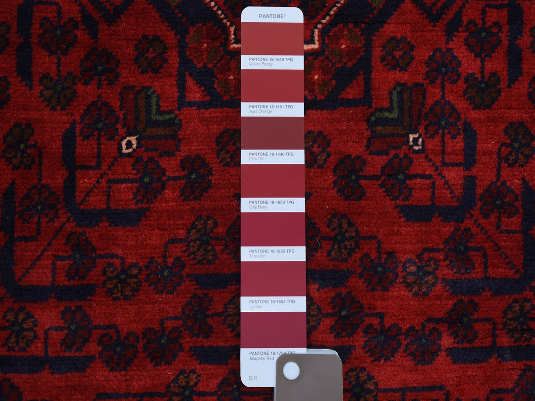 3'3" x 5'0" New Hand Knotted Red Wool Rectangle Oriental Rug - MOA10271808