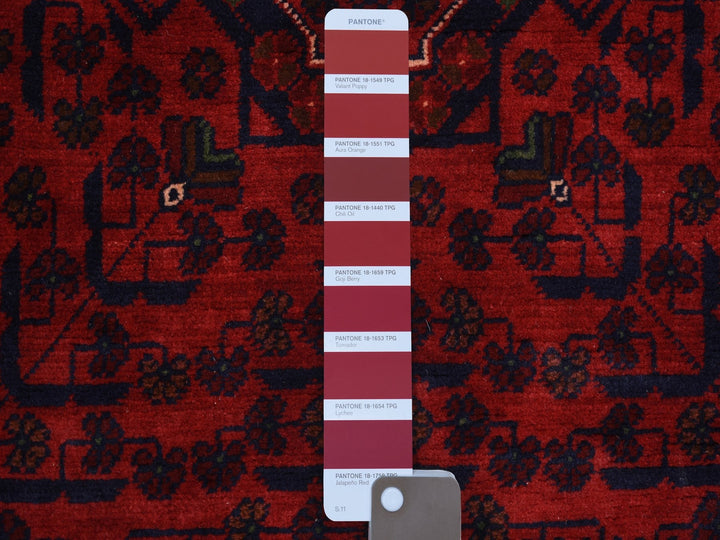 3'3" x 5'0" New Hand Knotted Red Wool Rectangle Oriental Rug - MOA10271808